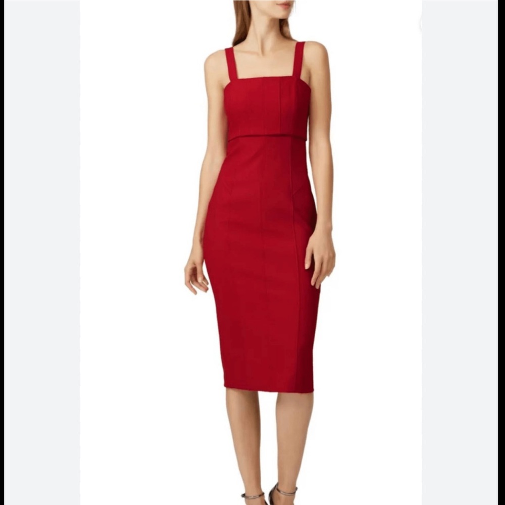 Cinq à Sept Bold Red Dakota Midi Dress